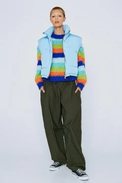 Cropped Puffer Zip Through Body Warmer