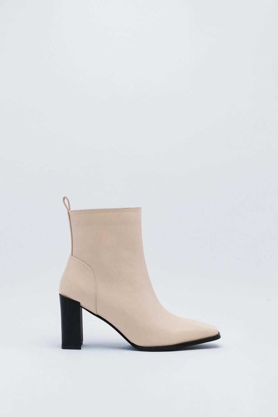 Faux Leather Ankle Boots With Square Toes - Image 2