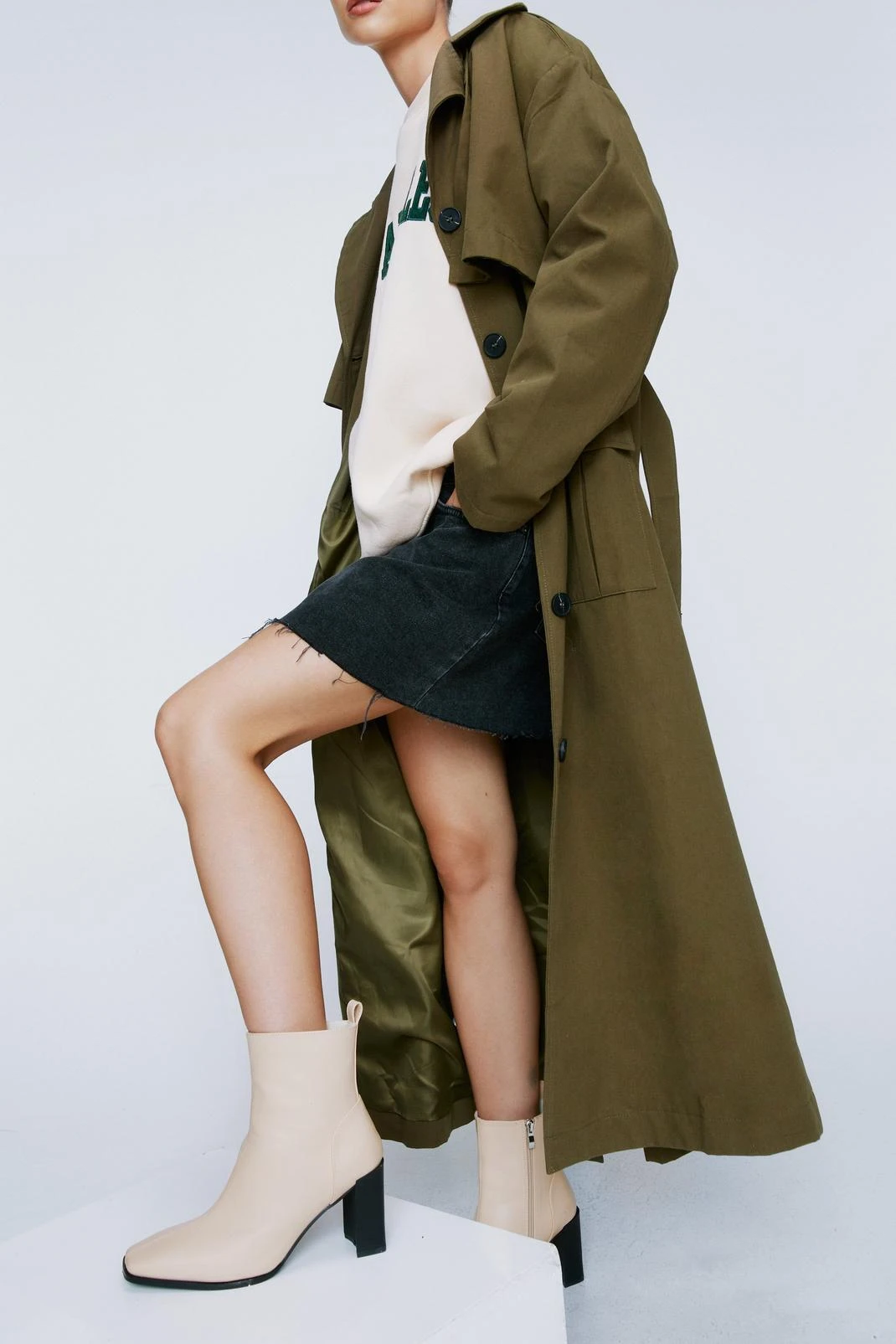 Faux Leather Ankle Boots With Square Toes - Image 4