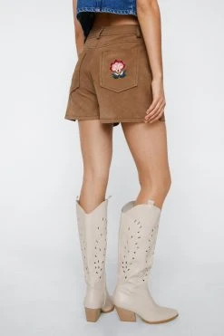 Faux Leather Cut Out Cowboy Boots