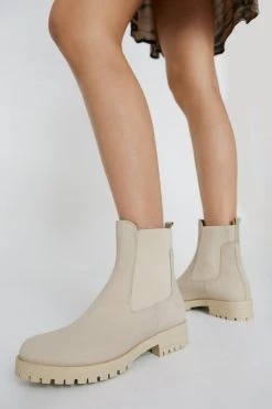 Nubuck Exposed Gusset Chelsea Boots