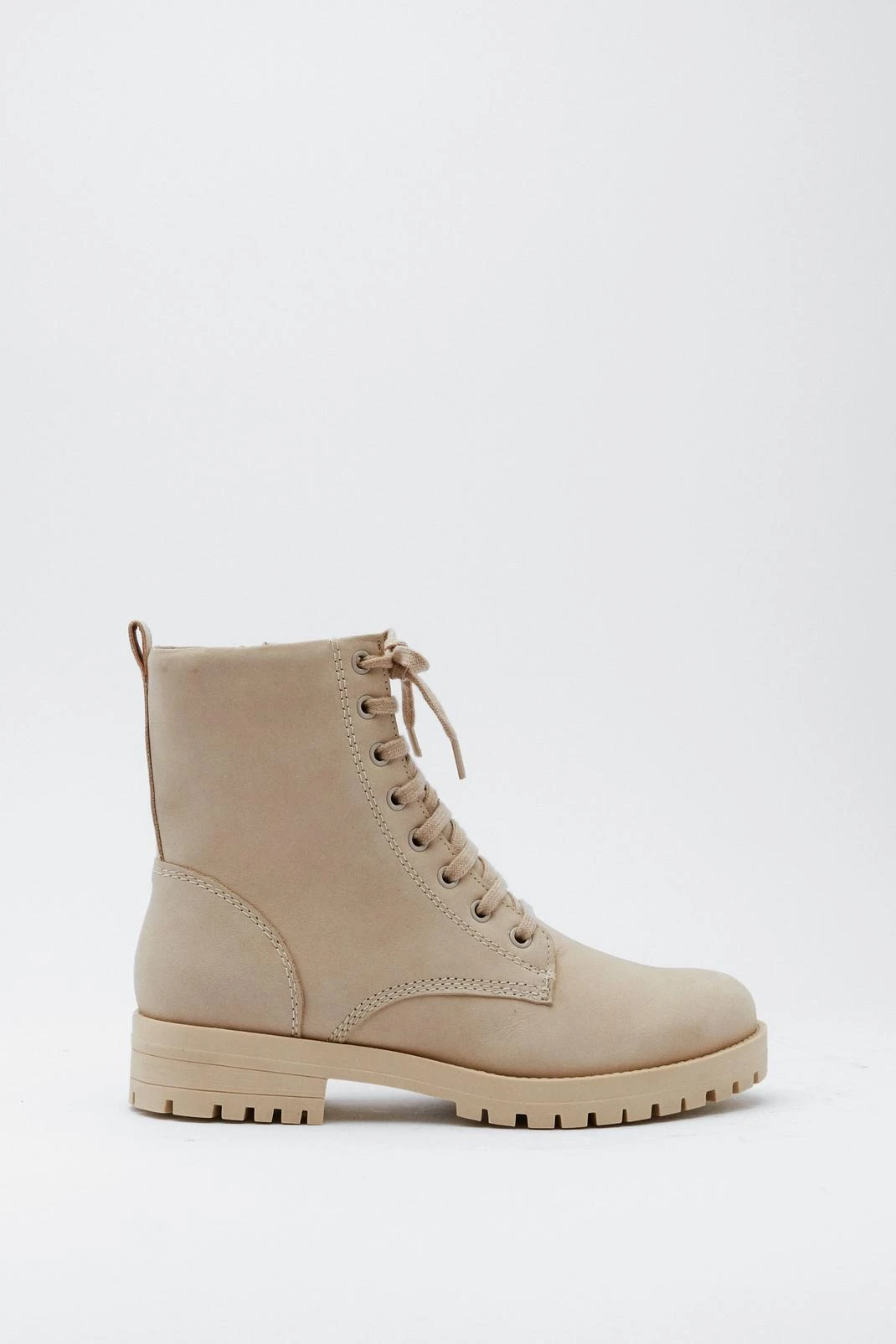 Nubuck Leather Lace Up Hiker Boots - Image 2