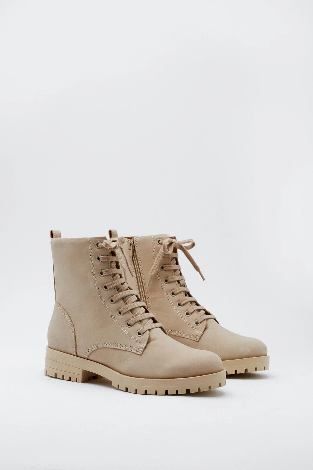 Nubuck Leather Lace Up Hiker Boots - Image 3