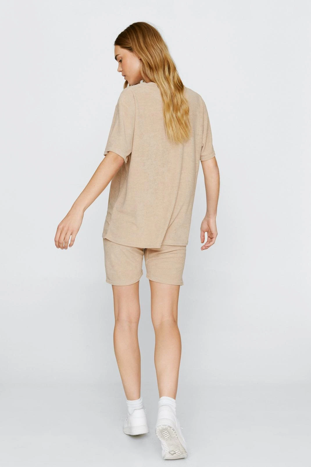 Towelling Crew Neck Top And Short Set - Image 6