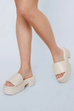Cleated Flatform Padded Mule Sandals