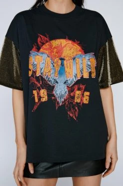 Contrast Sleeve Band Tee