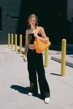 Cord Dragon Embroidered Zip Back Corset