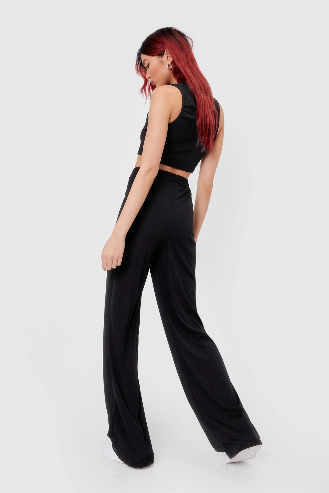 Crop Top And Wide Leg Pants Set - Image 3