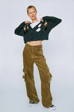 Cut Out Cropped Cardigan