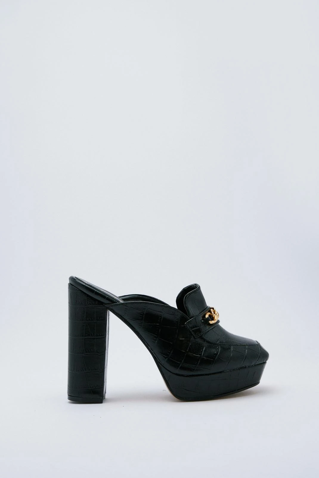 Faux Croc Chain Platform Mules 4 Faux Croc Chain Platform Mules - Image 2