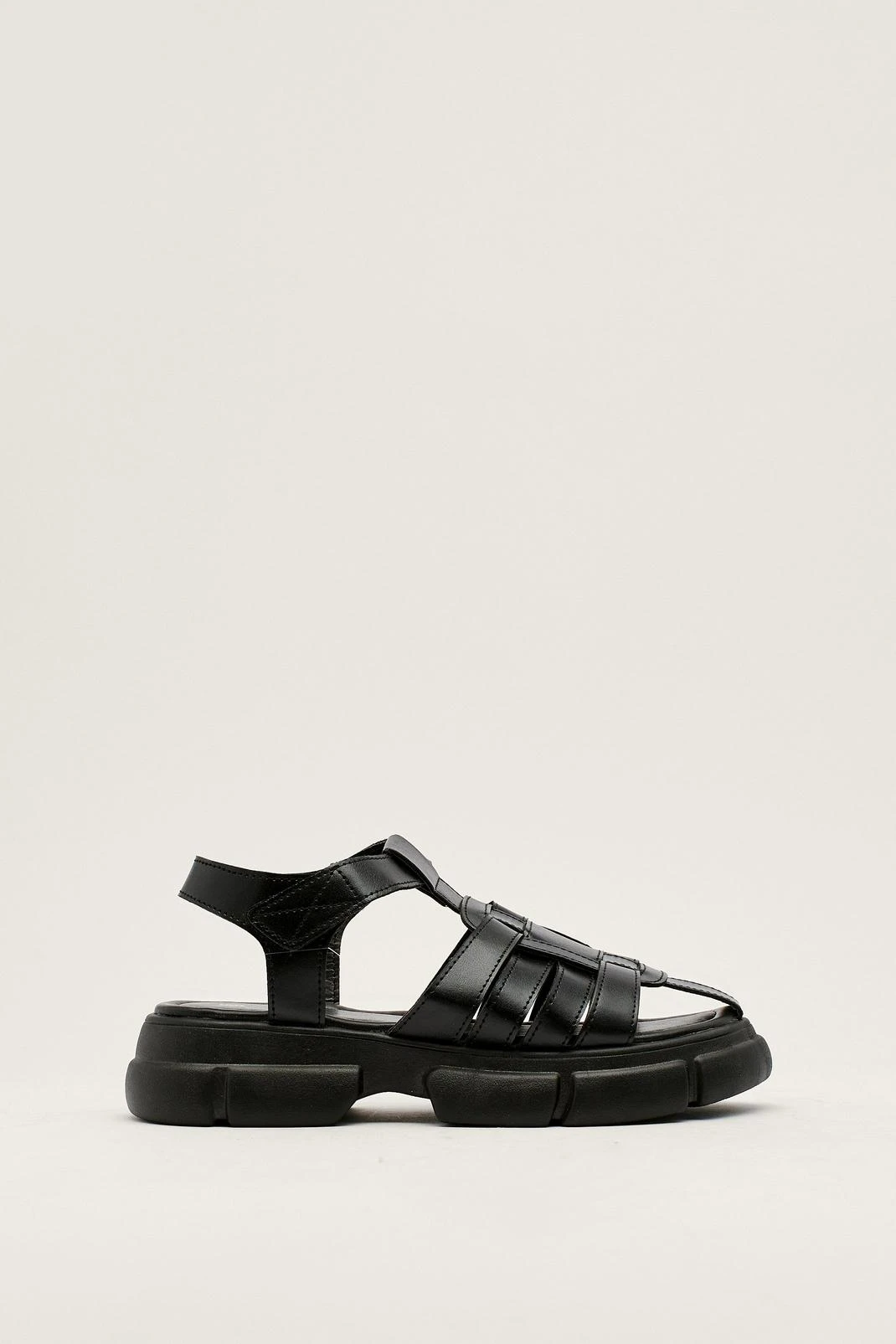 Faux Leather Chunky Fisherman Sandals - Image 4