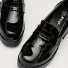 Faux Leather Chunky Penny Loafers