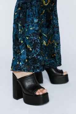 Faux Leather Platform Mules