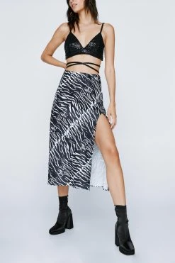 Faux Leather Square Toe Platform Sock Boot