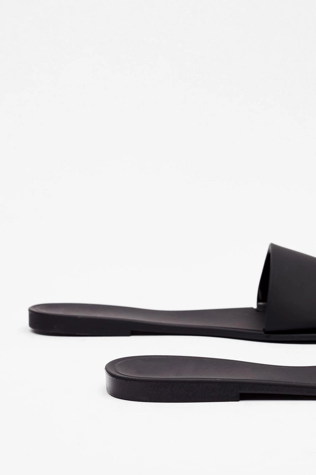 Faux Leather Square Toe Sliders - Image 3