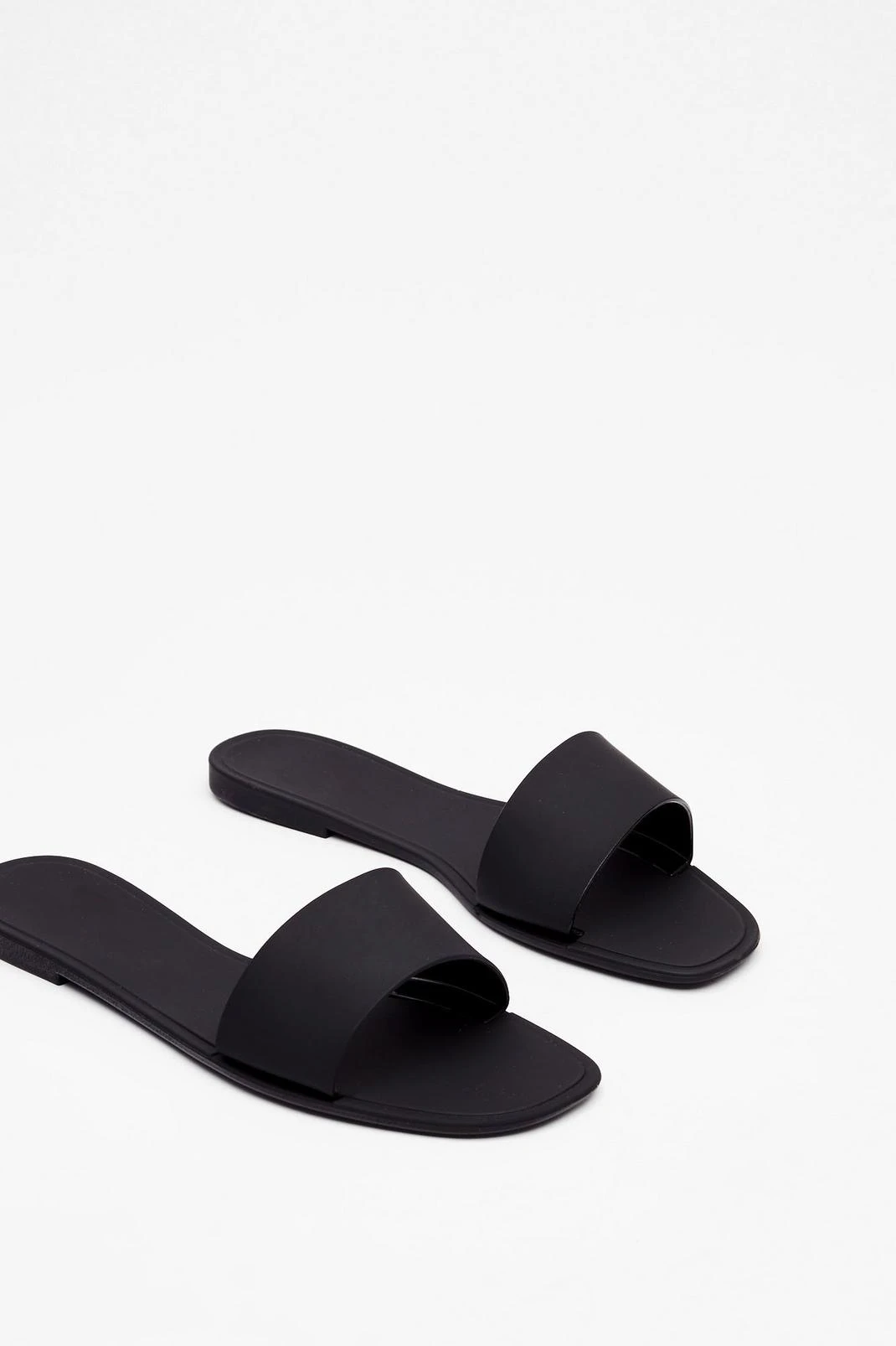 Faux Leather Square Toe Sliders - Image 4