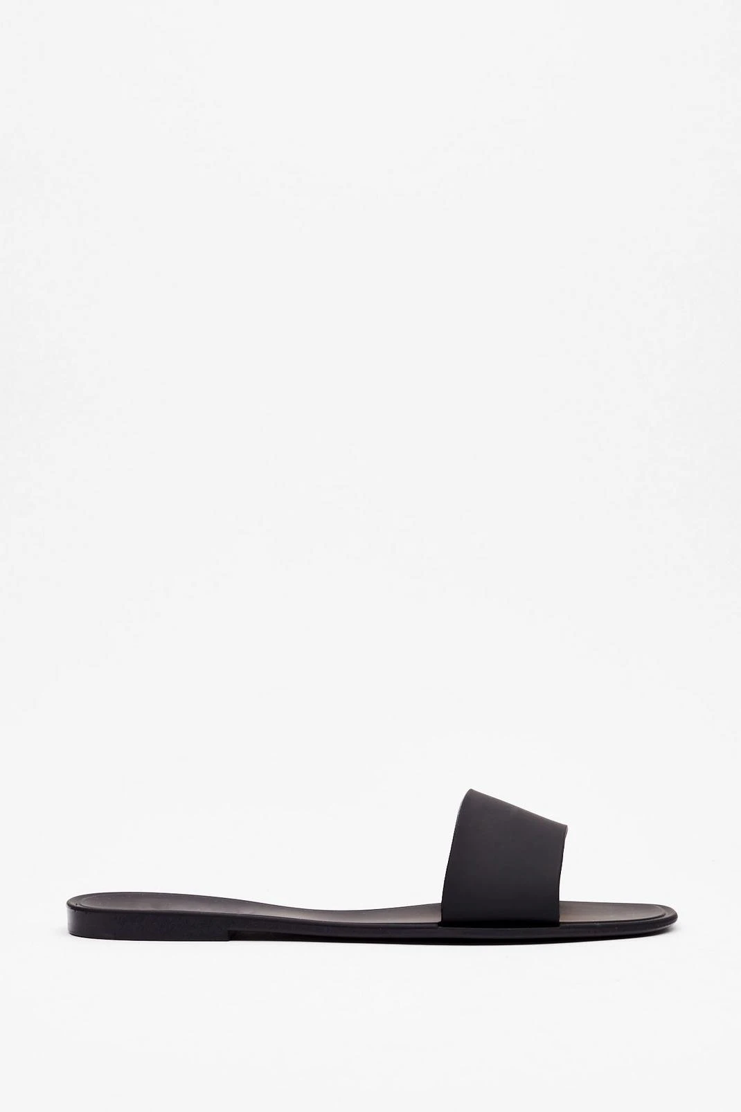 Faux Leather Square Toe Sliders