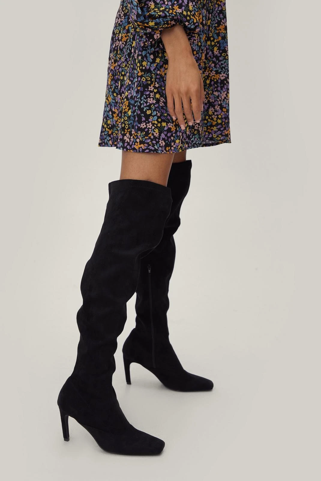Faux Suede Over-the-Knee Stiletto Boots - Image 2