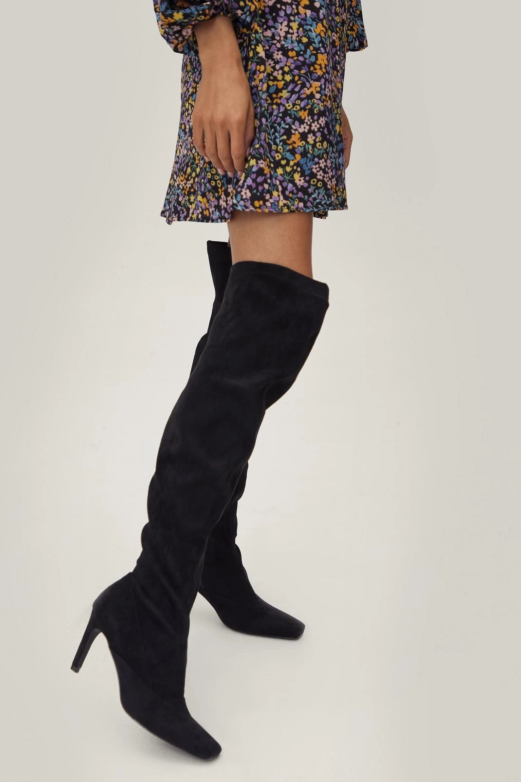 Faux Suede Over-the-Knee Stiletto Boots