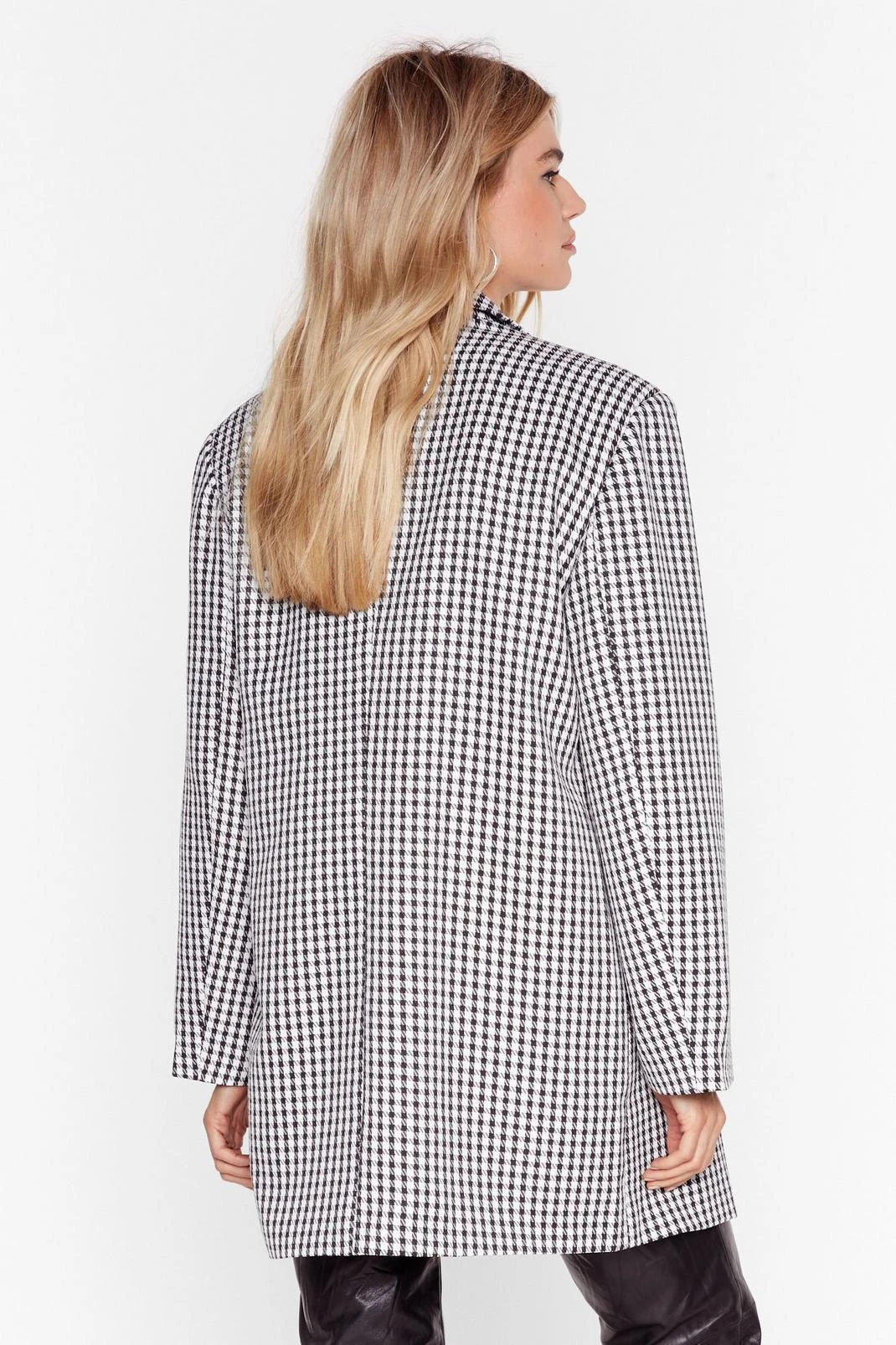 Houndstooth Oversized Tailored Blazer - Image 2