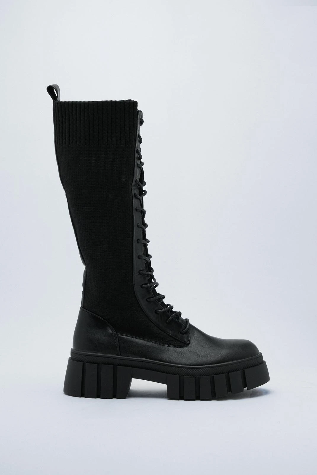 Knee High Stretchy Knit Sock Boots - Image 2