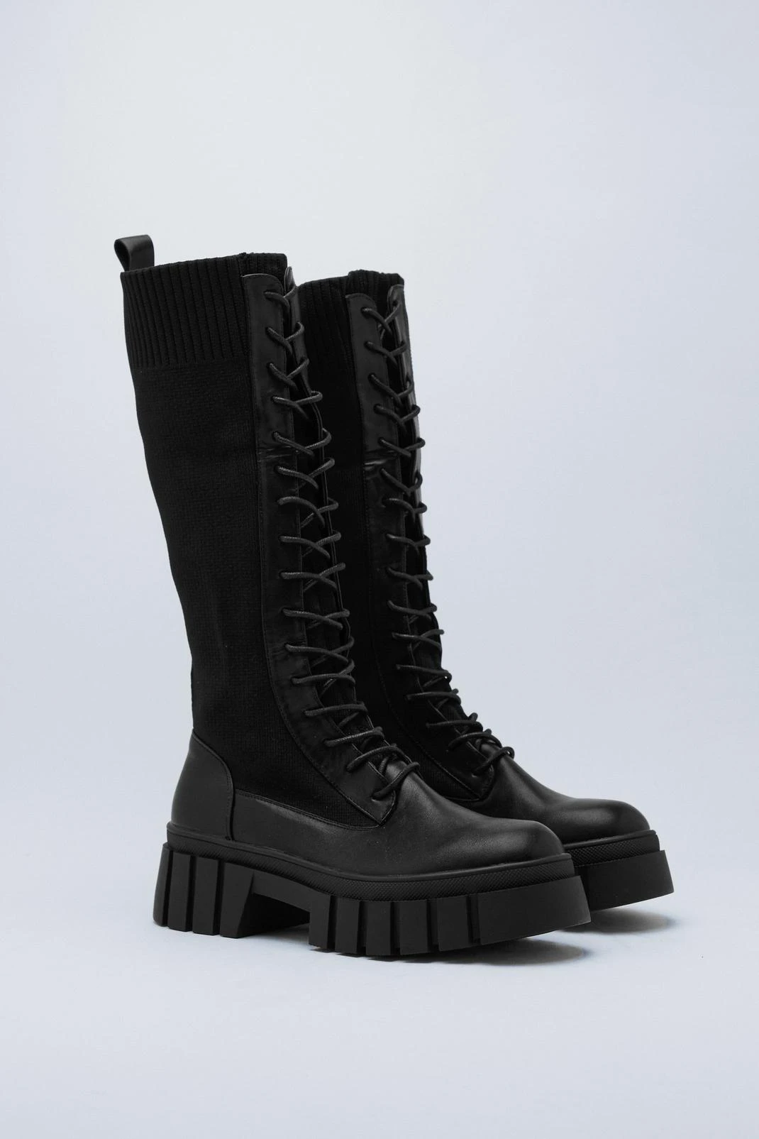 Knee High Stretchy Knit Sock Boots - Image 3