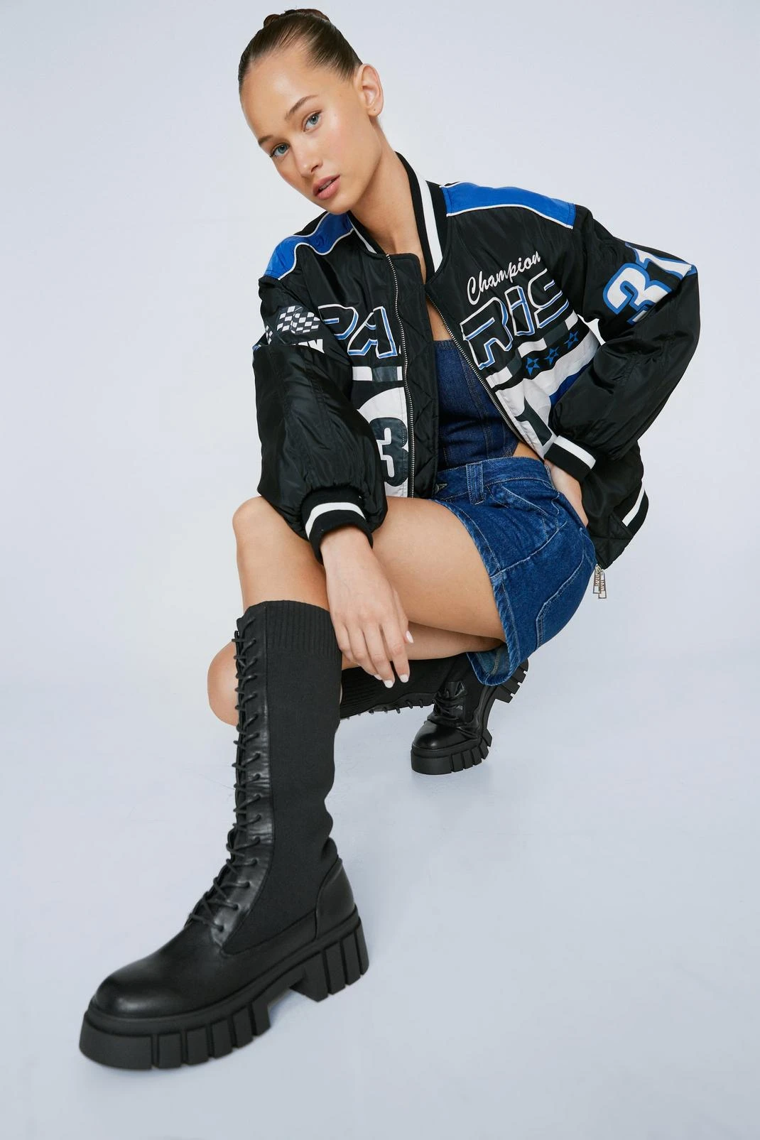 Knee High Stretchy Knit Sock Boots