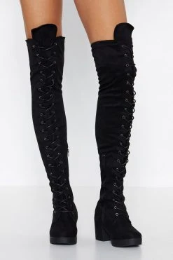 Lace Up Over The Knee Boots