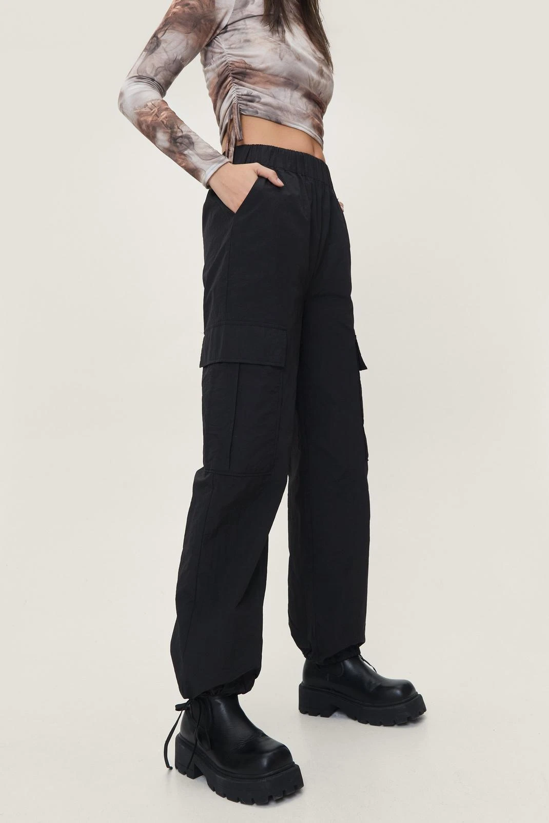 Nylon Cargo Pocket Pants - Image 2