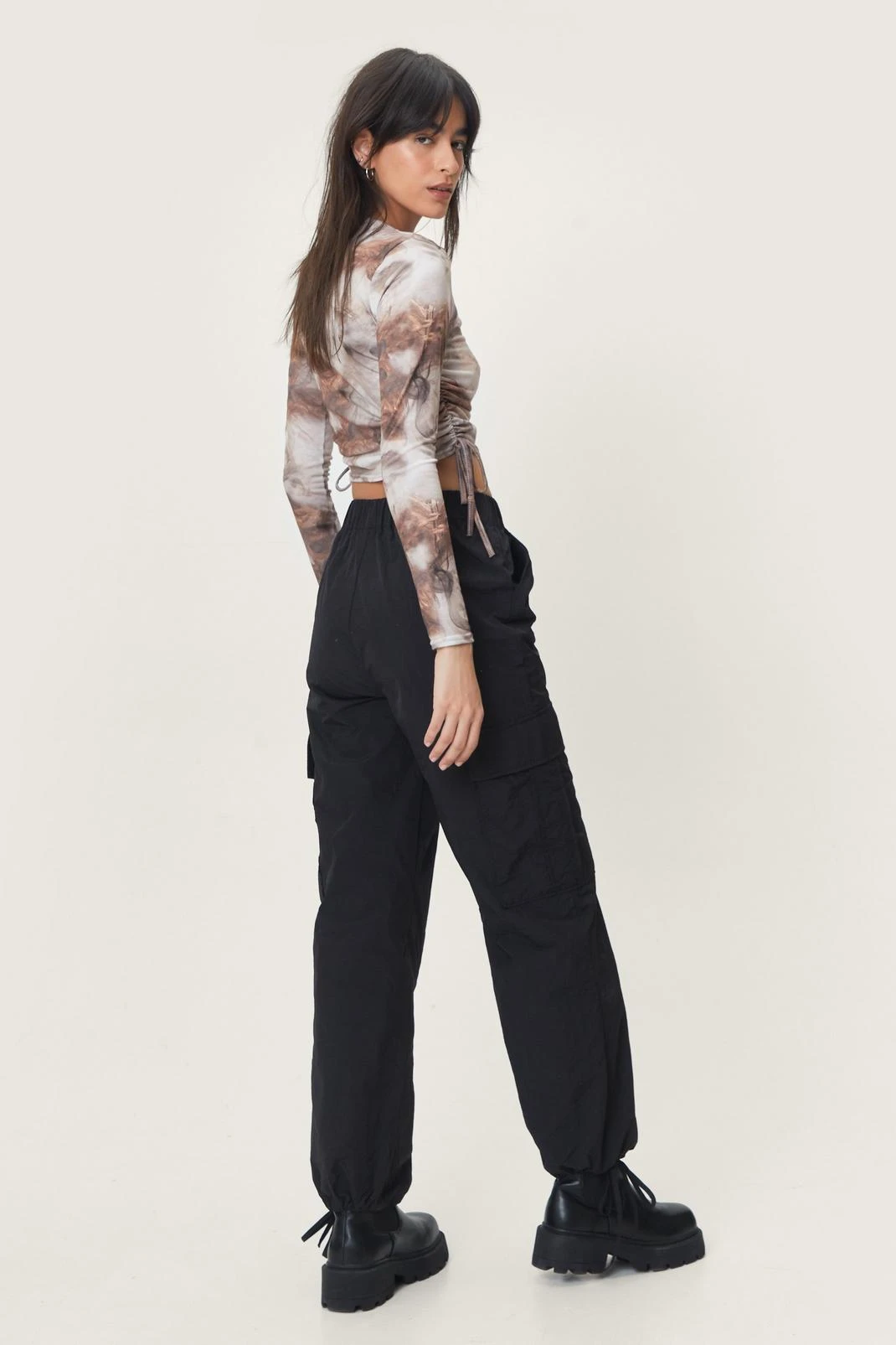 Nylon Cargo Pocket Pants - Image 3
