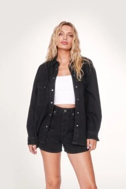 Organic Denim Pocket Oversized Shirt