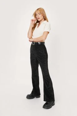 Petite Corduroy High Waisted Flared Pants