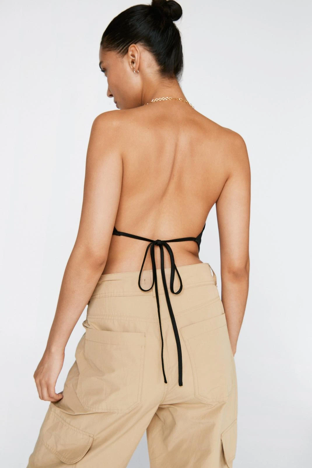 Petite Crinkle Satin Chain Cami Top - Image 3