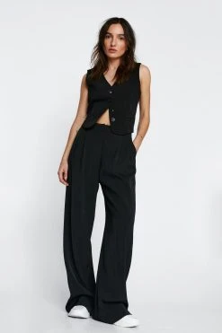 Petite Pleat Front Wide Leg Pants