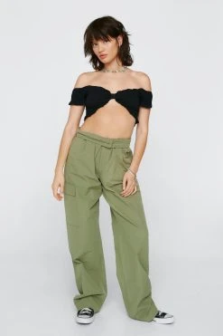 Petite Shirred Bardot Top
