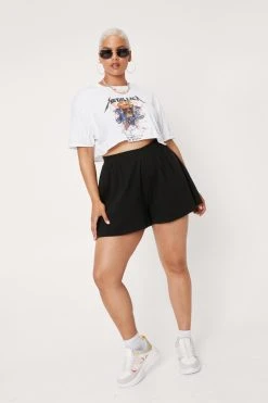 Plus Size Ribbed Jersey Shorts