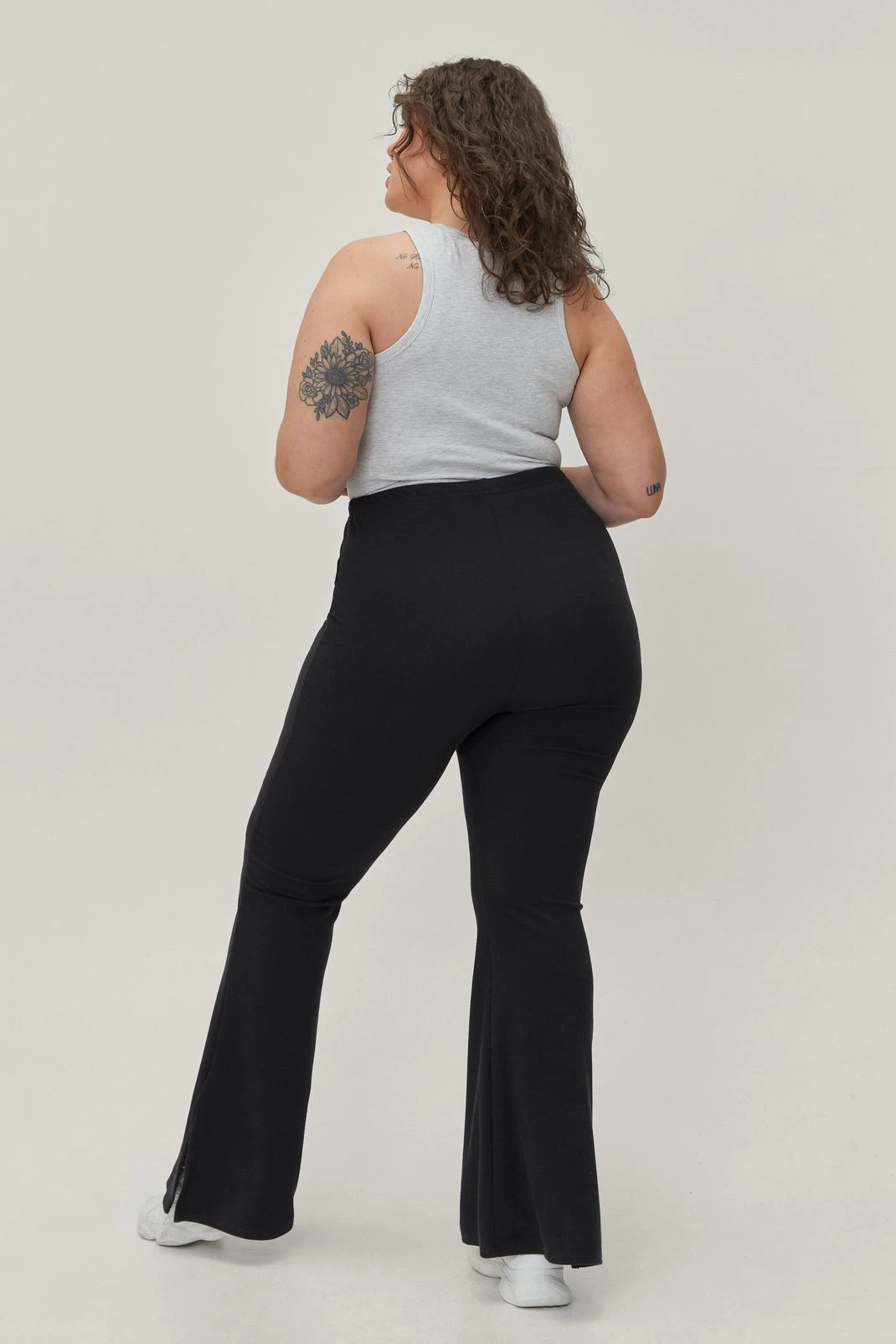 Plus Size Split Hem Fit And Flared Pants - Image 3