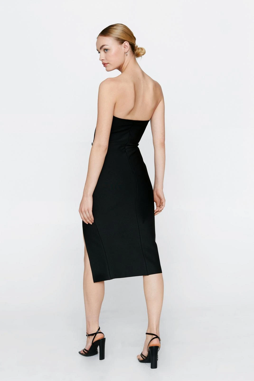 Premium Bandage Side Split Midi Dress - Image 3