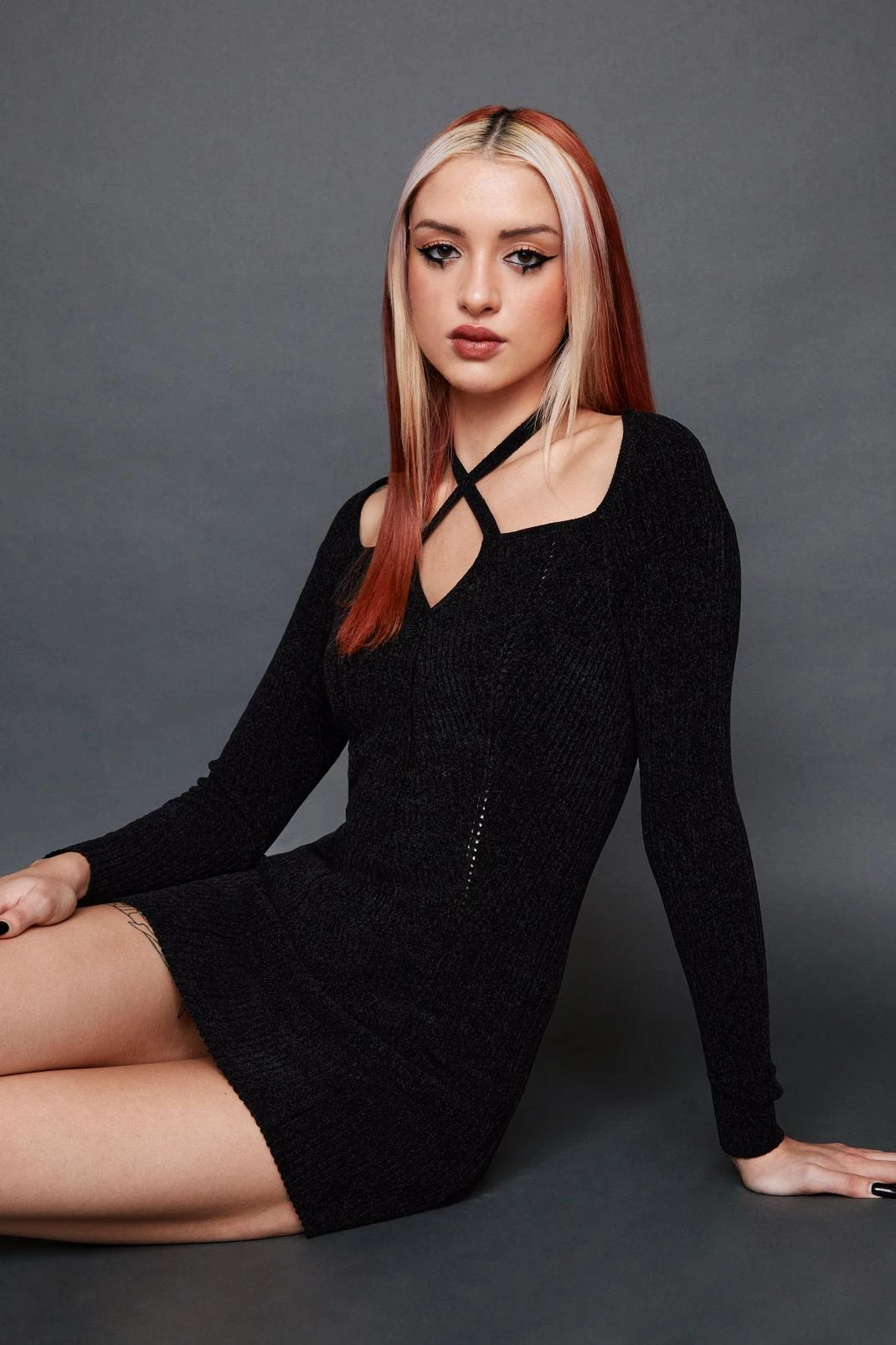 Premium Chenille Halter Bustier Mini Dress - Image 7