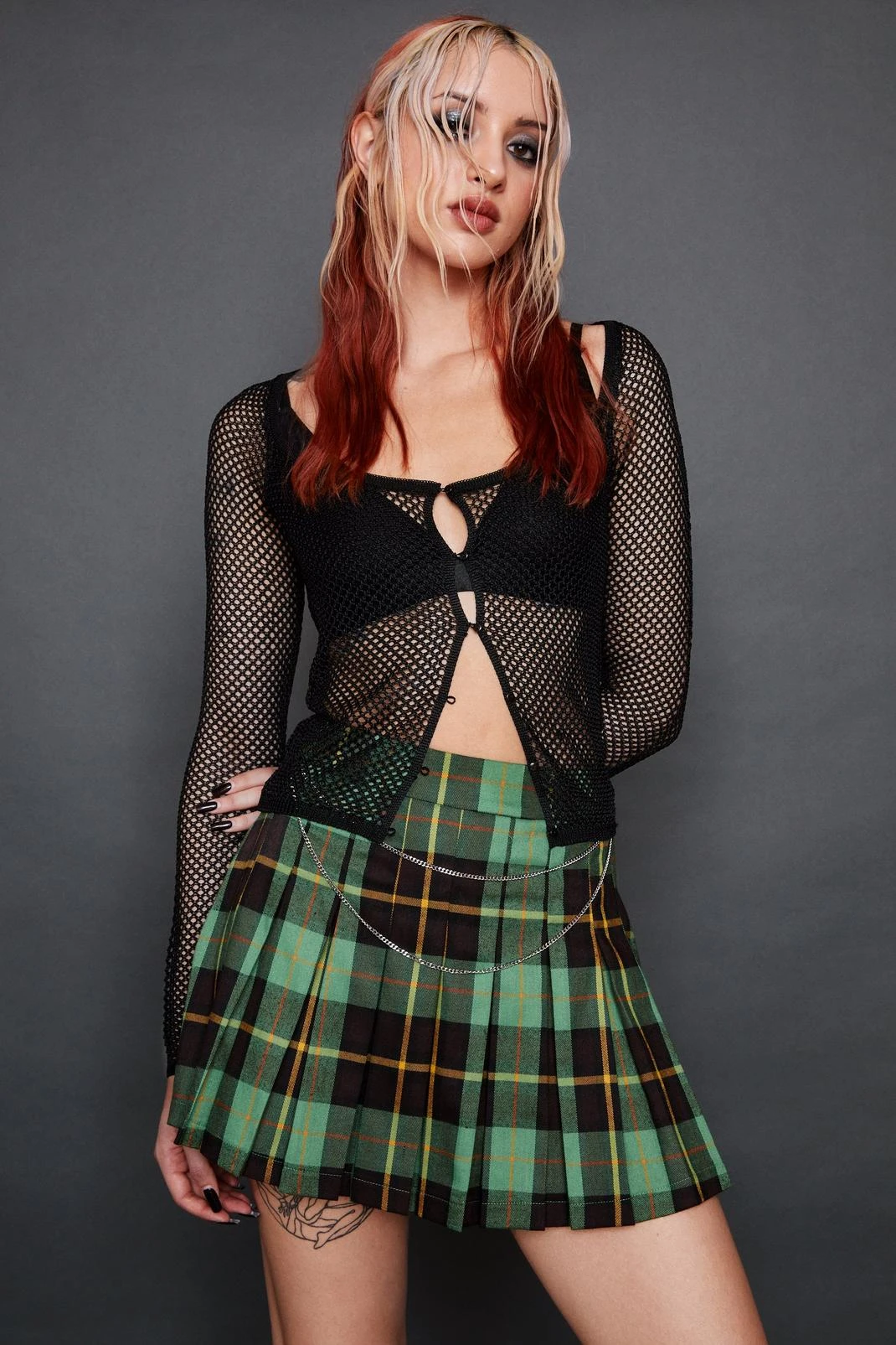 Premium Sheer Square Neck Button Front Cardigan - Image 7