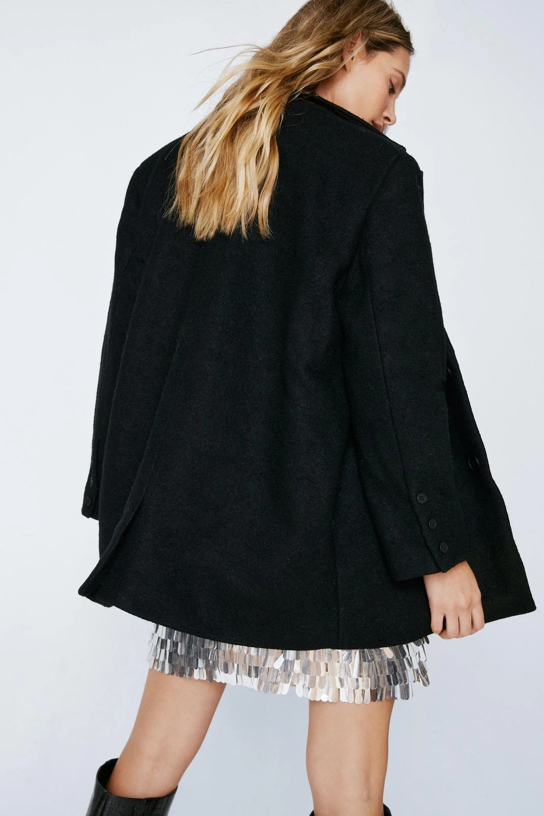Premium Wool Oversized Blazer Coat - Image 3