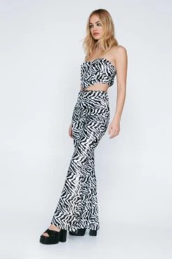 Sequin Animal Kick Flare