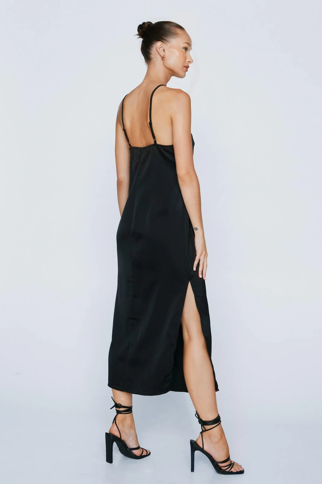 Square Neck Strappy Midi Slip Dress - Image 3