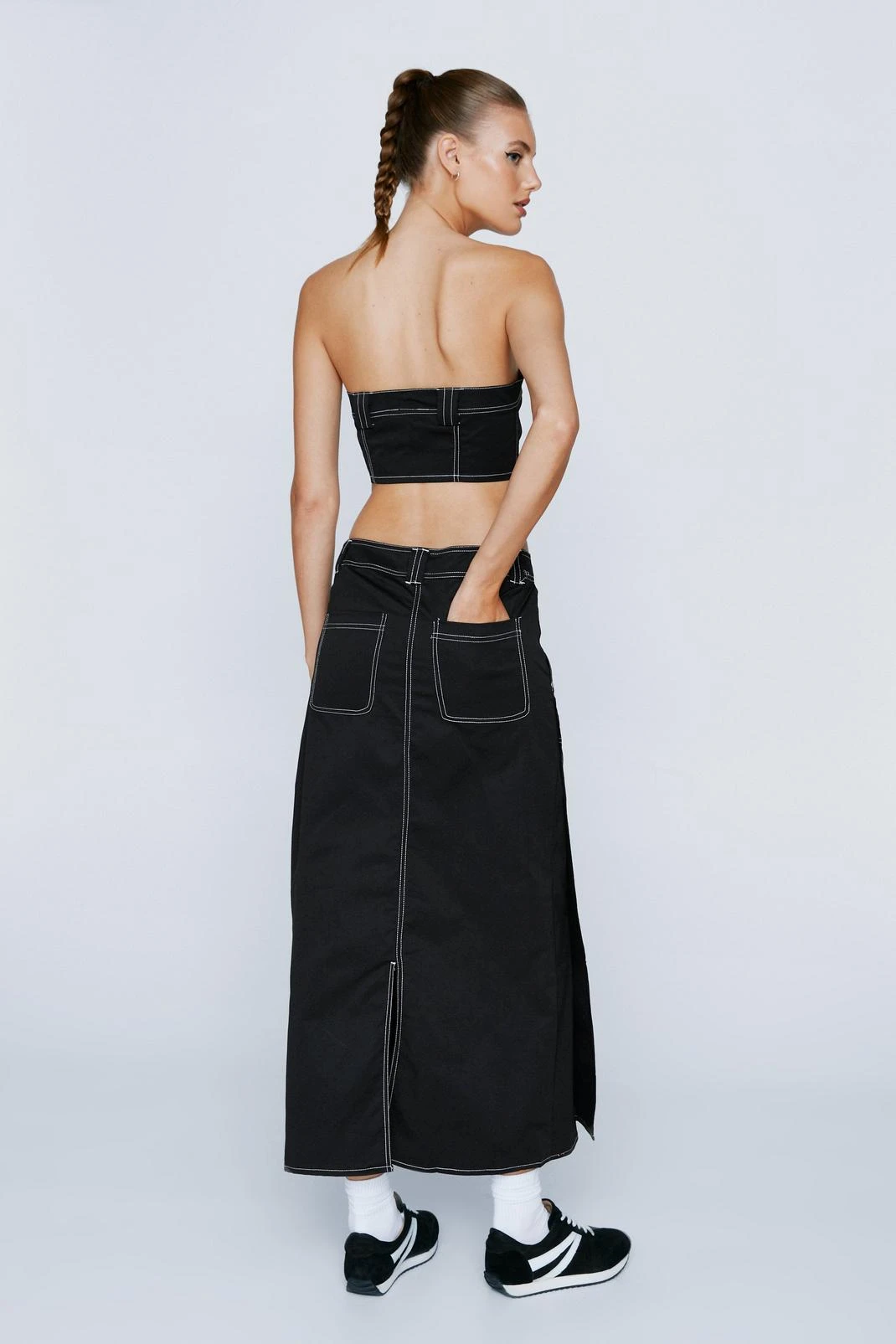 Stitch Detail Low Rise Maxi Skirt - Image 6