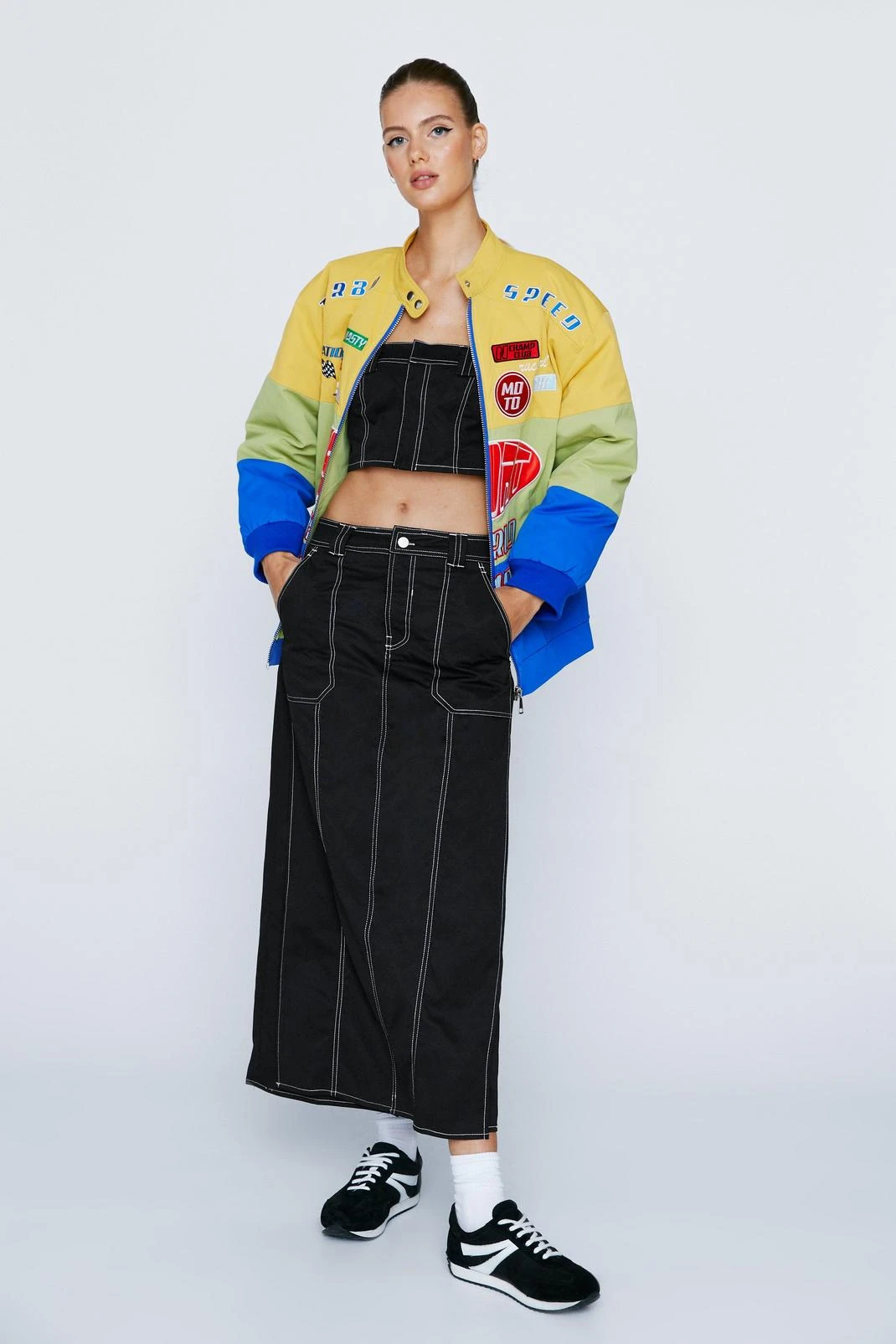 Stitch Detail Low Rise Maxi Skirt - Image 7