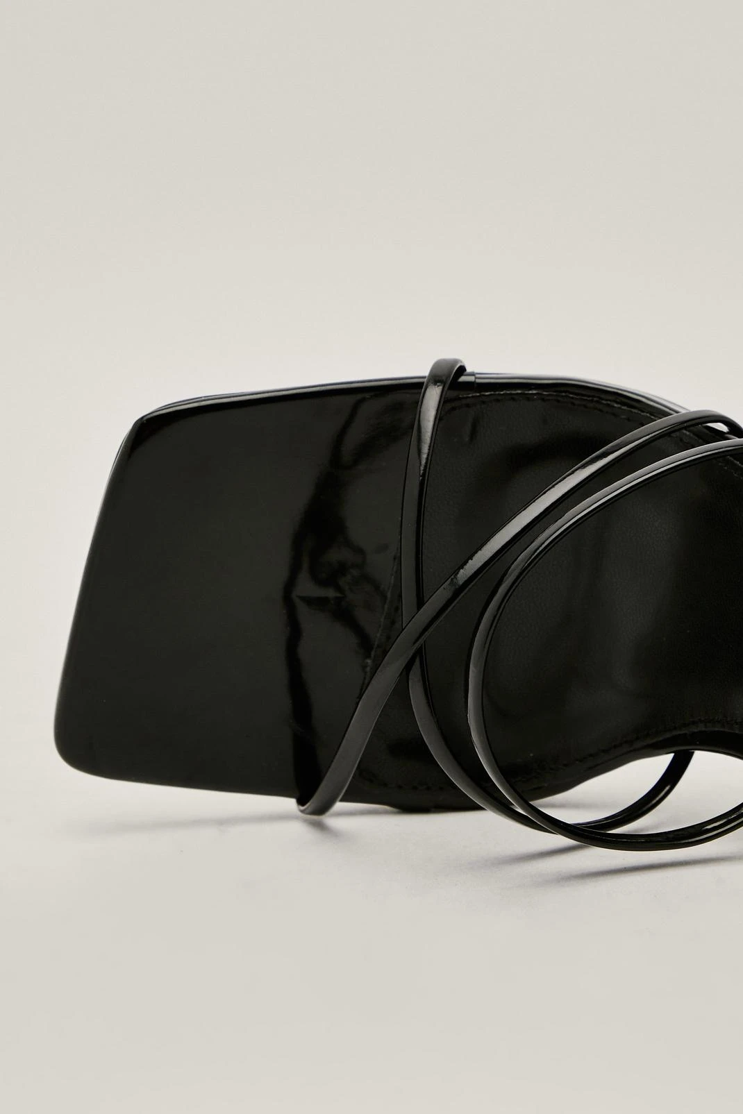 Strappy Faux Leather Flare Block Heels - Image 3