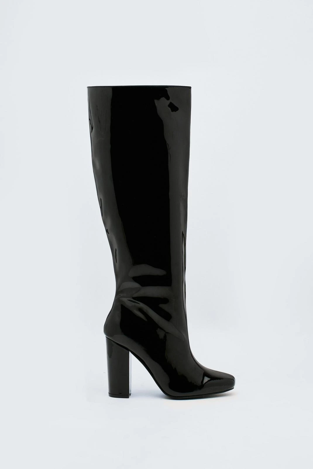 Wide Fit Patent Knee High Boots - Image 2