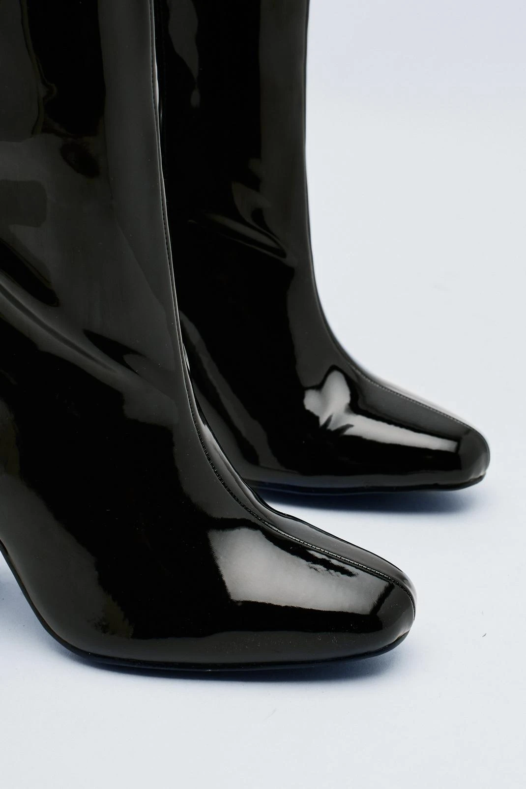 Wide Fit Patent Knee High Boots - Image 3