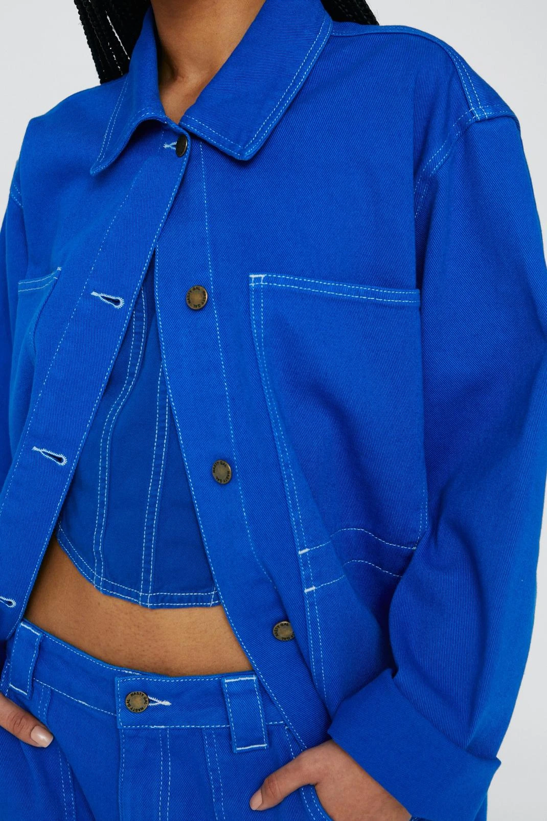 Contrast Stitch Denim Utility Shirt - Image 5