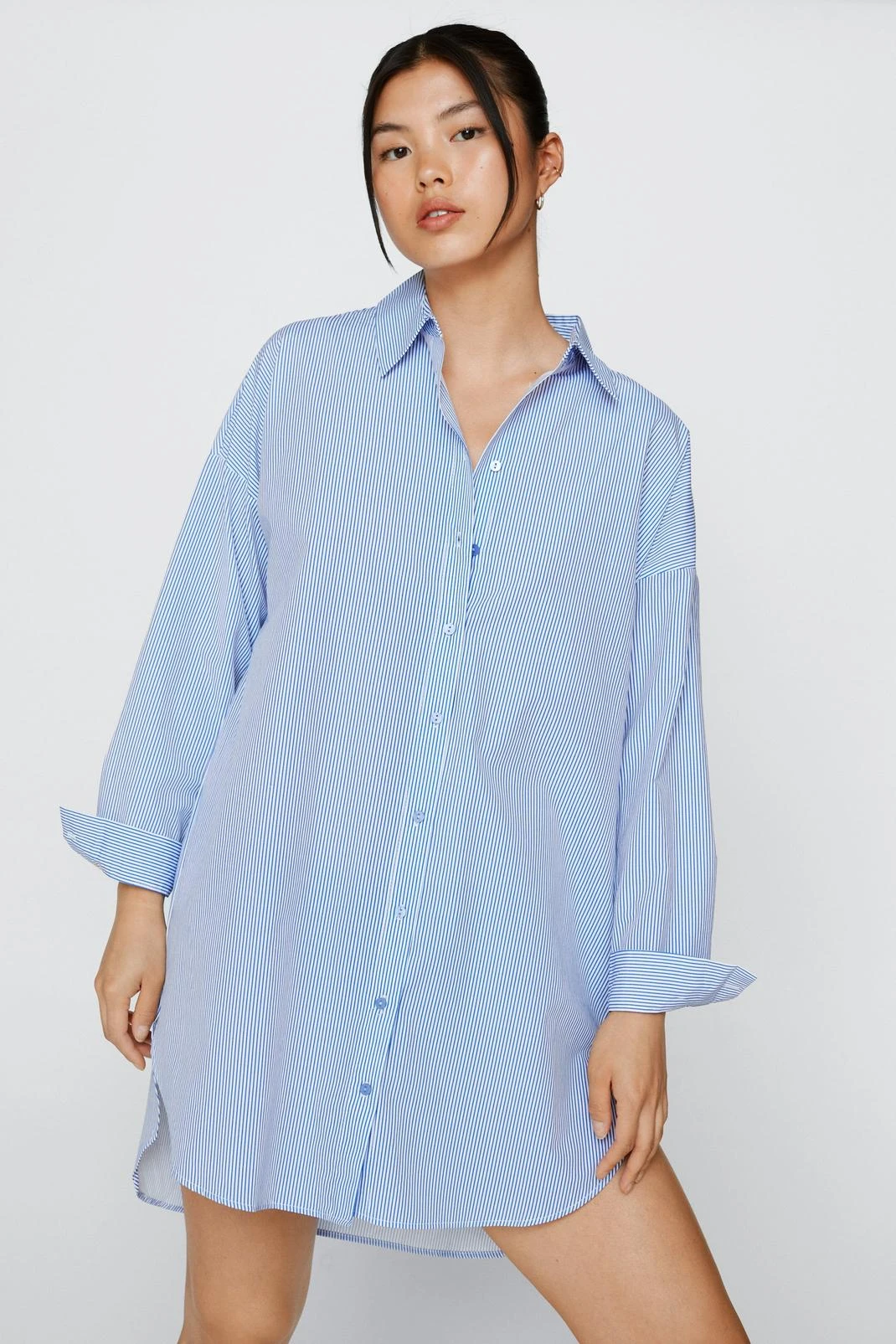 Cotton Poplin Oversized Shirt Dress